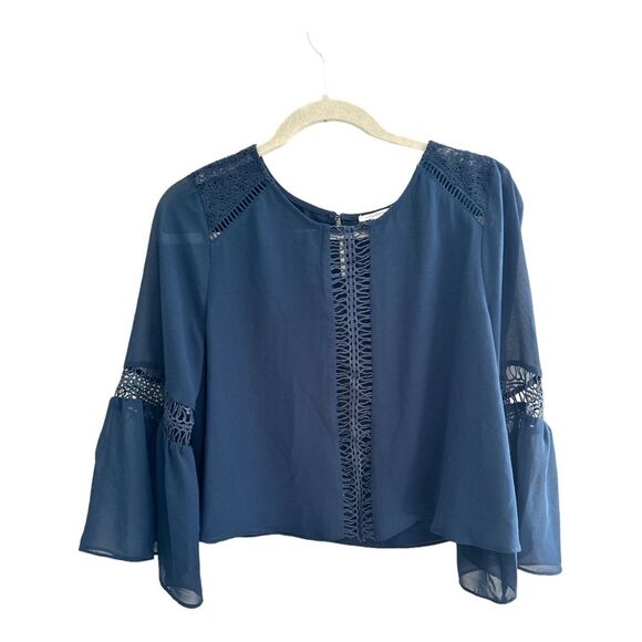 Tularosa Jaylen Blouse Size M indigo Blue - Picture 3 of 6